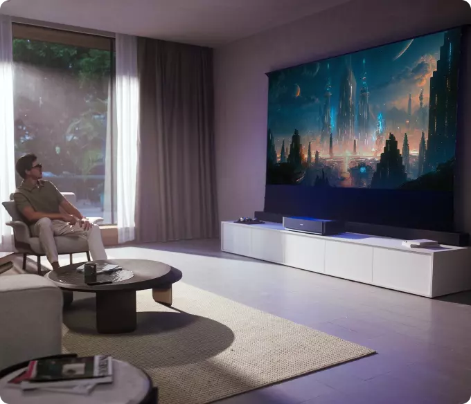 Floor Rising Screen for Laser TV