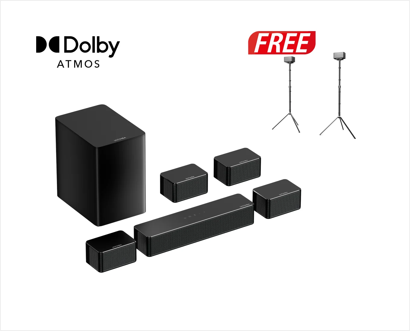 Poseidon D80 Dolby Atmos Soundbar + Free Gift