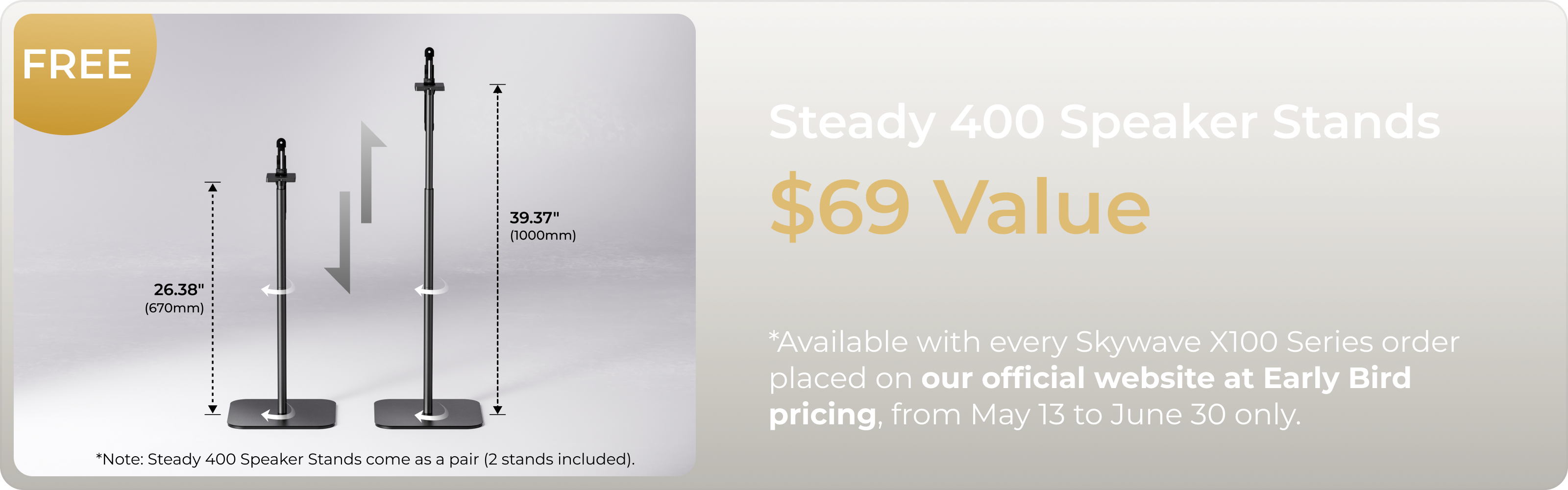 Limited-Time Bonus: Free Speaker Stands