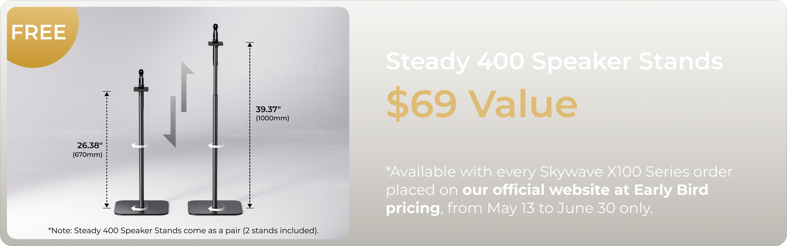 Limited-Time Bonus: Free Speaker Stands